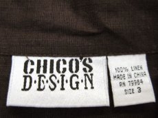 画像4: 1990's~ "CHICO's DESIGN" L/S Design Linen Jacket　BROWN　size L (表記 3) (4)
