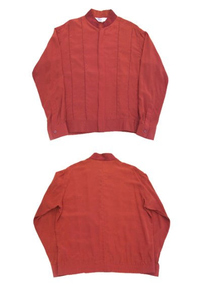 画像1: 1990's "Neil Norman" 100% Silk Design Shirts-Jacket　RED　size M (表記 M)