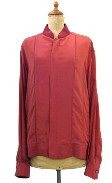 画像1: 1990's "Neil Norman" 100% Silk Design Shirts-Jacket　RED　size M (表記 M) (1)