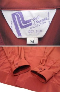 画像3: 1990's "Neil Norman" 100% Silk Design Shirts-Jacket　RED　size M (表記 M) (3)