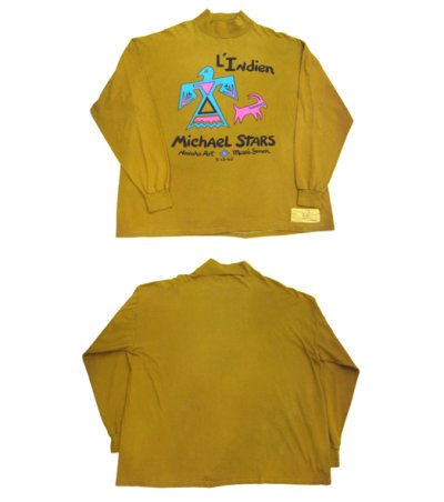 画像1: "Michael Stars" Moc Neck L/S T-Shirts　Mustard　size XL (表記 One Size Fits All)