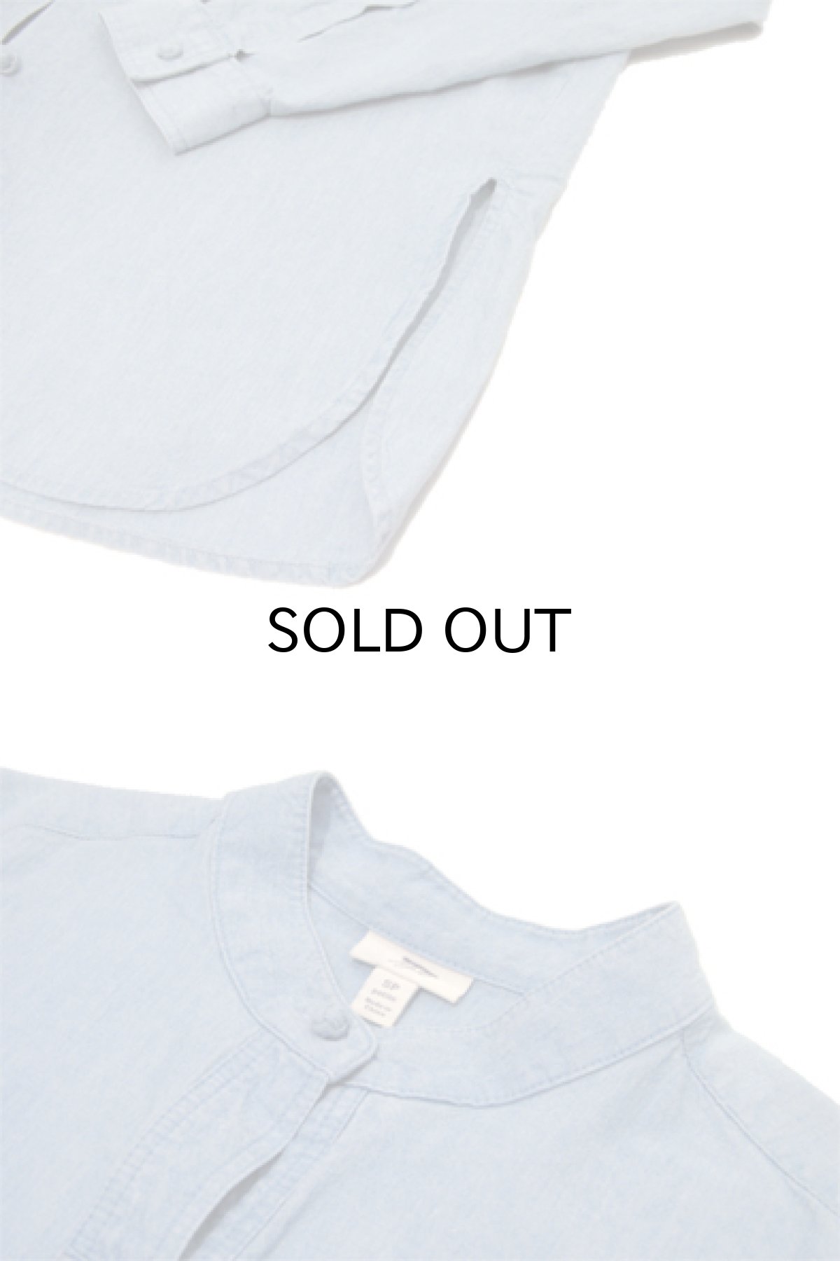 画像4: "J.JILL" L/S Collarless Shirts China Front SAX BLUE size M (表記 不明) (4)