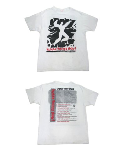 画像1: 1980's "HUMAN RIGHTS NOW" Print T-Shirts　WHITE　size L (表記 不明)