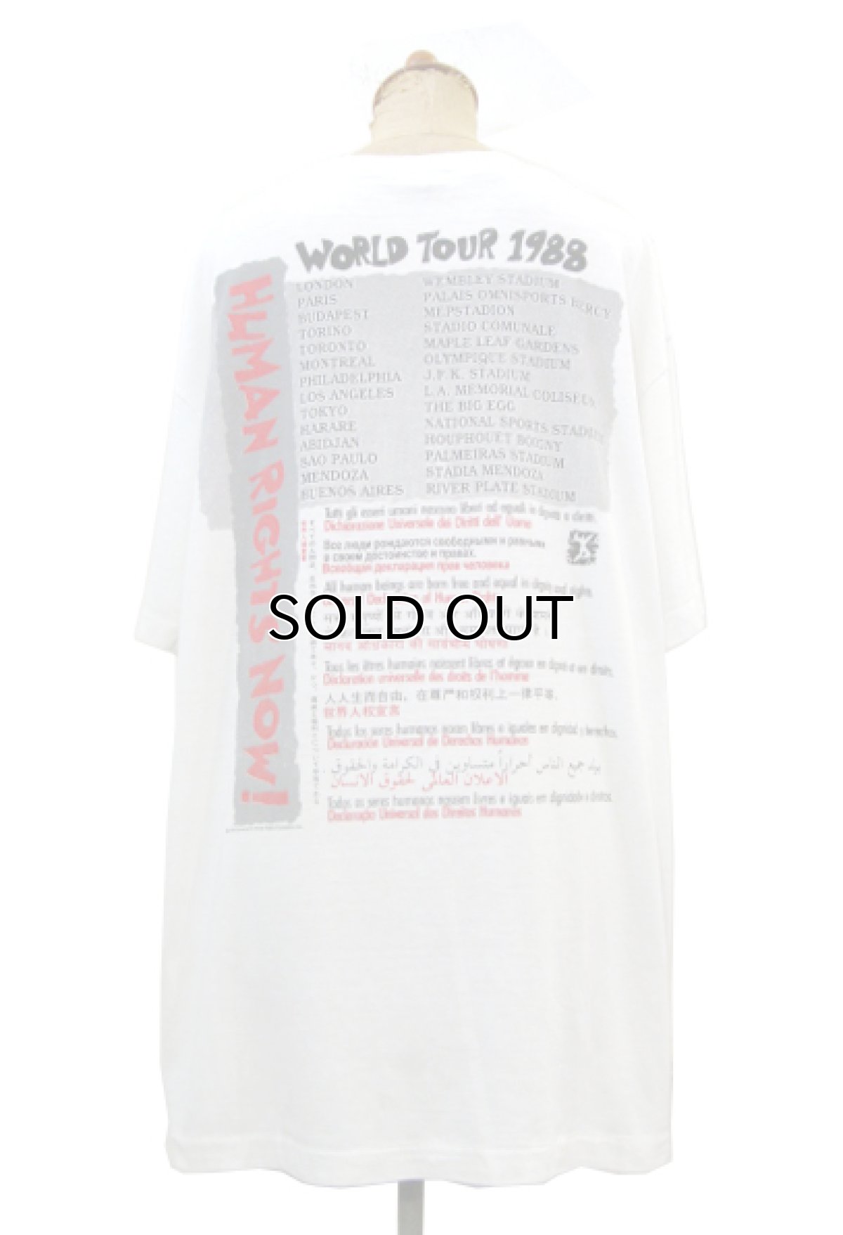 画像2: 1980's "HUMAN RIGHTS NOW" Print T-Shirts WHITE size L (表記 不明) (2)