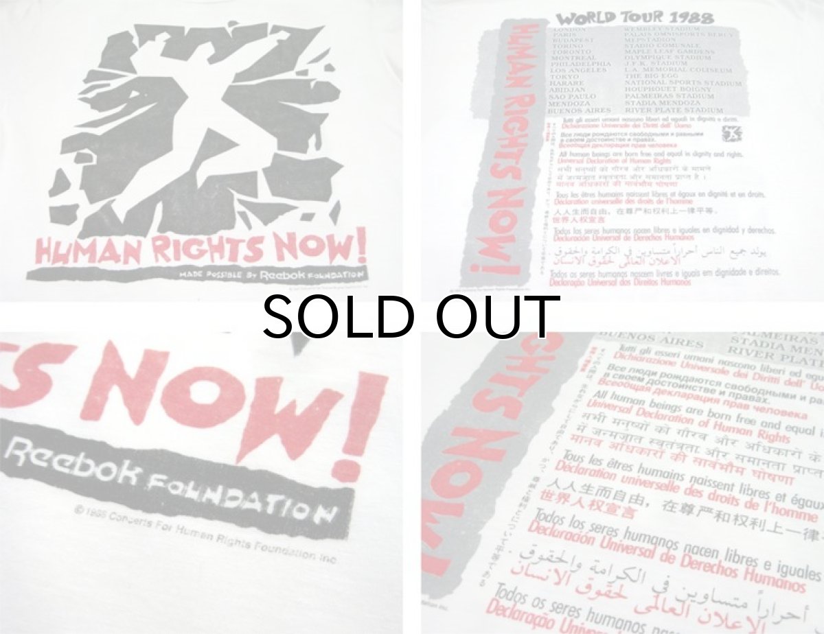 画像4: 1980's "HUMAN RIGHTS NOW" Print T-Shirts WHITE size L (表記 不明) (4)
