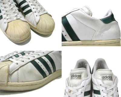 画像2: 1990's adidas "Super Star" Leather Sneaker　WHITE / GREEN　size 12 (30 cm)