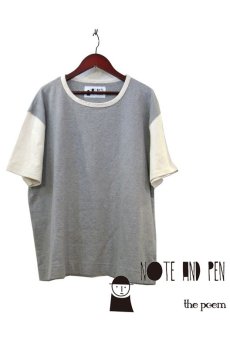 画像1: " Note and Pen the poem " ノートとペン　"ポエムのTee"　GREY / OFF (1)