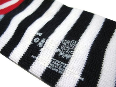 画像2: "Corgi Hosiery" Anchor x Border Socks　Red / Black / Sax / White 