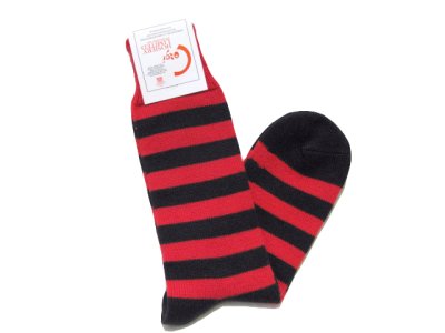 画像1: "Corgi Hosiery" border Socks　Red / Black