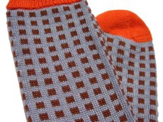 画像4: "Corgi Hosiery" Square Dot Socks　GREY / BROWN / ORANGE (4)