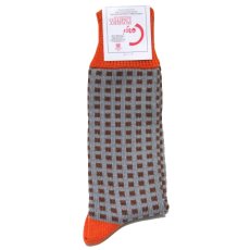 画像1: "Corgi Hosiery" Square Dot Socks　GREY / BROWN / ORANGE (1)