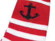 画像3: "Corgi Hosiery" Anchor x Border Socks　Red / Black / Sax / White  (3)