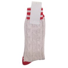 画像1: "MAESTRI SARTI CALZETTIERI" Cable Socks　BEIGE / RED　size Free (1)