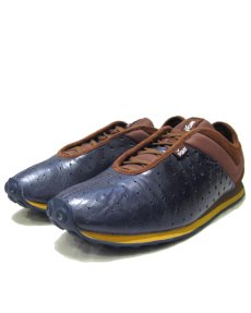 画像1: "PONY" Leather x Mesh Design Sneaker　NAVY / BROWN　size 10 (28 cm) (1)