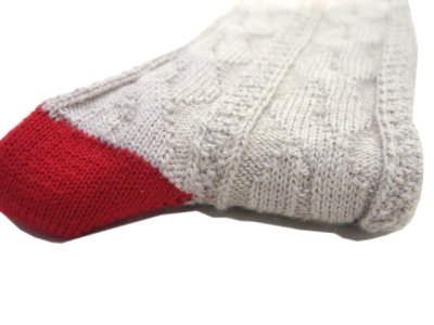 画像2: "MAESTRI SARTI CALZETTIERI" Cable Socks　BEIGE / RED　size Free