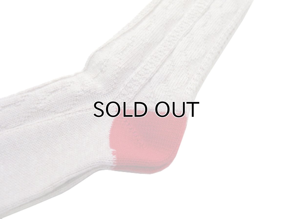 画像5: "MAESTRI SARTI CALZETTIERI" Cable Socks　BEIGE / RED　size Free (5)