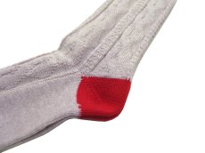 画像5: "MAESTRI SARTI CALZETTIERI" Cable Socks　BEIGE / RED　size Free (5)