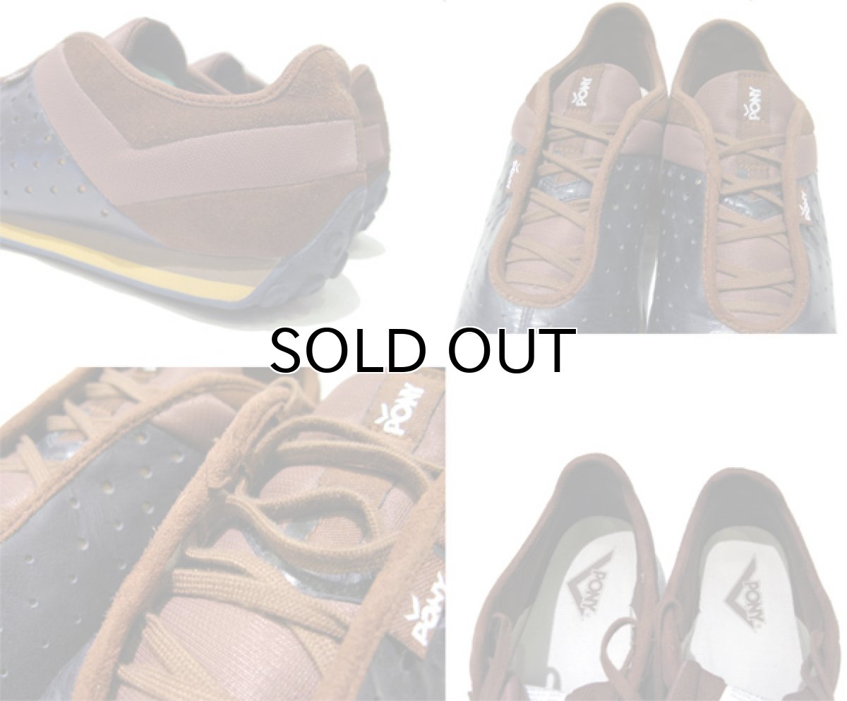 画像4: "PONY" Leather x Mesh Design Sneaker　NAVY / BROWN　size 10 (28 cm) (4)