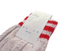 画像2: "MAESTRI SARTI CALZETTIERI" Cable Socks　BEIGE / RED　size Free (2)