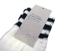 画像2: "MAESTRI SARTI CALZETTIERI" Cable Socks　WHITE / GREEN　size Free (2)