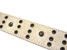 画像5: Leather Belt "Coin & Studs"　WHITE　size 32 ~ inch (5)