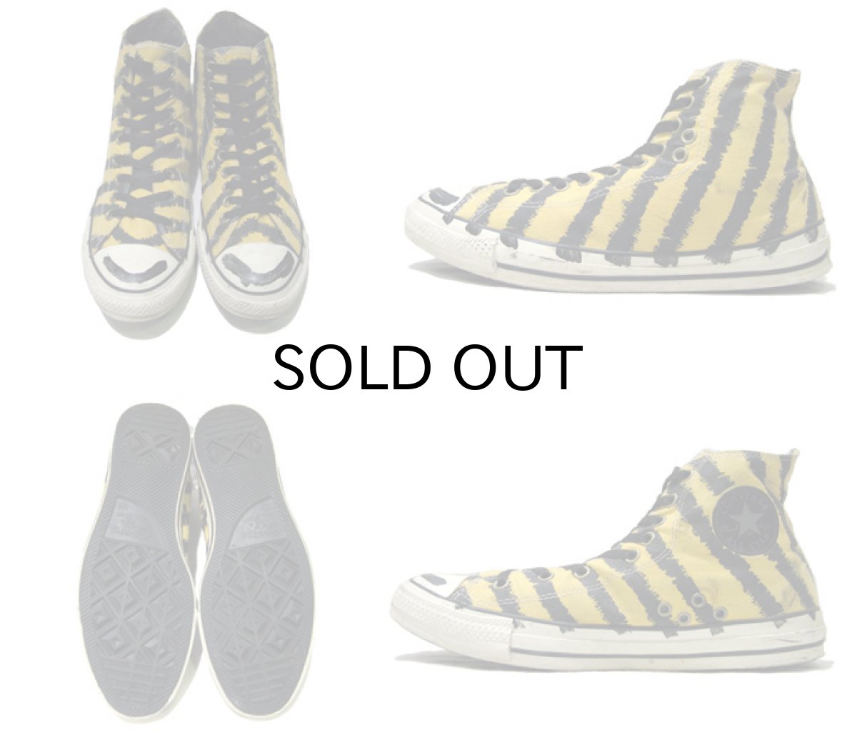 画像2: Converse "ALL STAR Hi" Cavas Sneaker Hand Paint　Yellow / Black　size 10 1/2 (28.5 cm)　 (2)