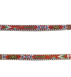 画像4: Leather Belt Beads Decoration　BROWN　size 29 inch ~ (4)