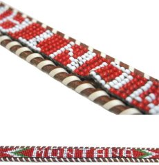 画像5: Leather Belt Beads Decoration　BROWN　size 29 inch ~ (5)