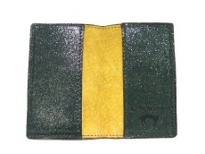 画像2: "JUTTA NEUMANN" Leather Card Case  color : Lame Green / Mustard   ONE SIZE (2)