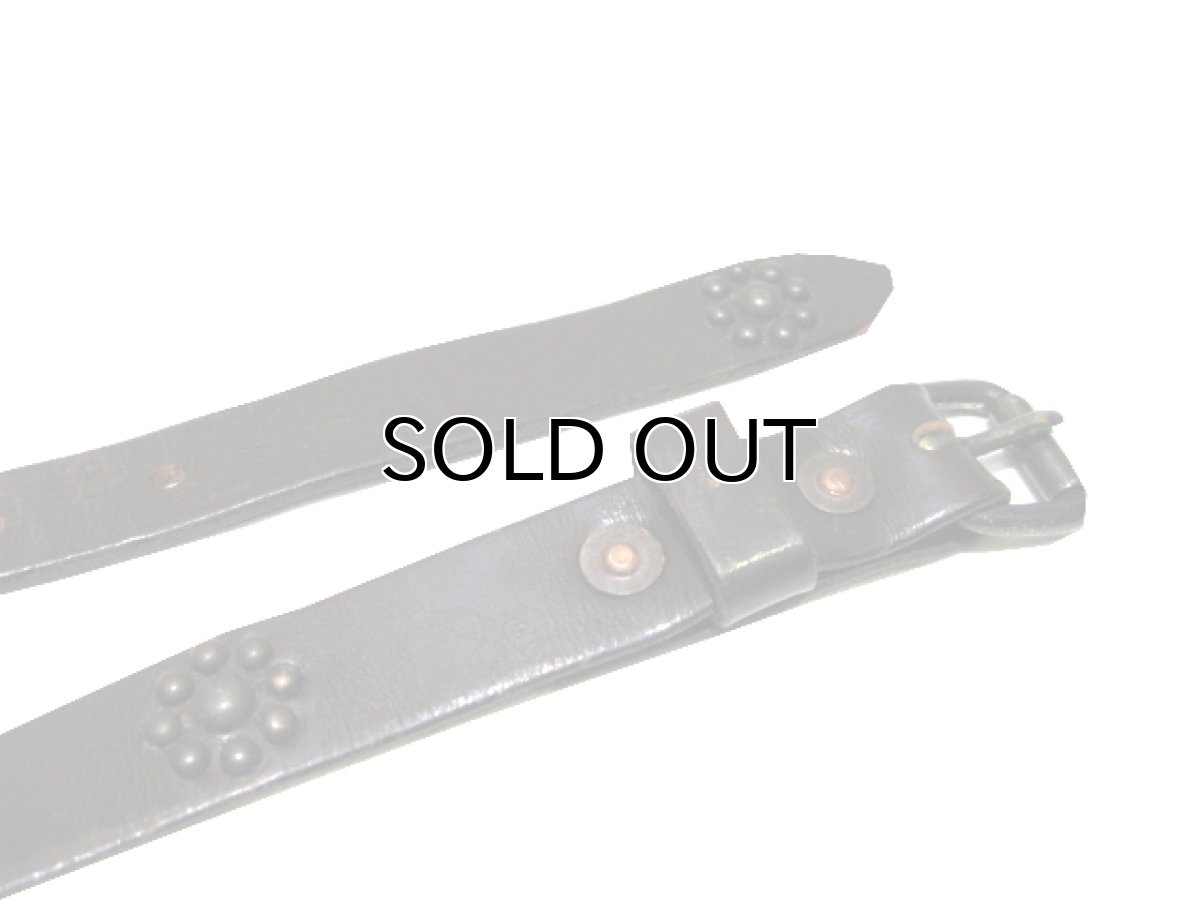 画像2: Leather Belt "Studs" BROWN size 33.5 inch ~ (2)