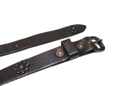 画像2: Leather Belt "Studs"　BROWN　size 33.5 inch ~ (2)