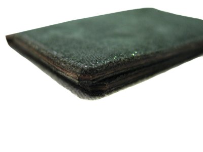 画像1: "JUTTA NEUMANN" Leather Card Case  color : Lame Green / Mustard   ONE SIZE