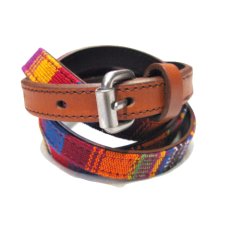 画像1: Colorful Leather Belt　Multi Color　size 31.5 inch ~ (1)