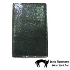 画像1: "JUTTA NEUMANN" Leather Card Case  color : Lame Green / Mustard   ONE SIZE (1)