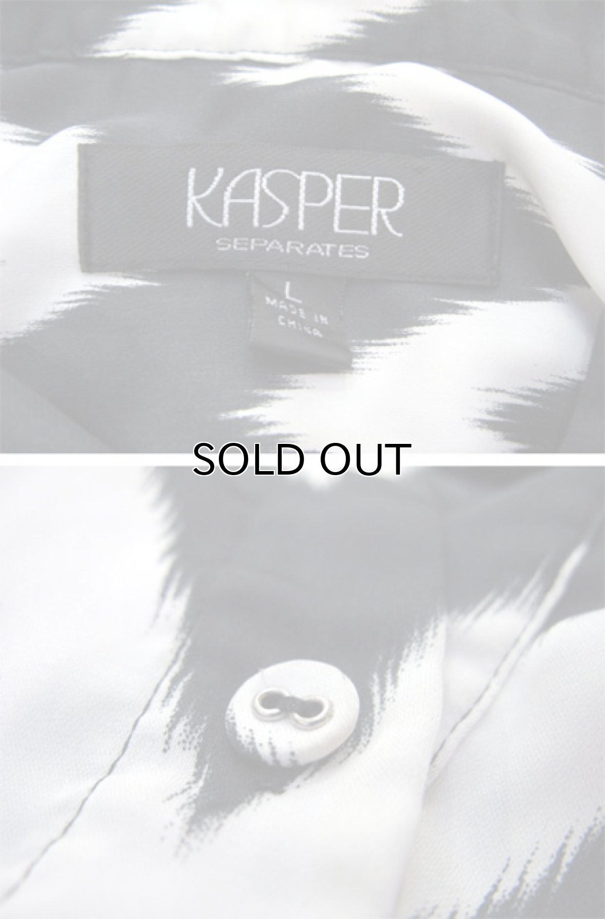 画像5: 1980's~ "KASPER" Design L/S Pullover Shirts BLACK / WHITE size L (表記 L) (5)