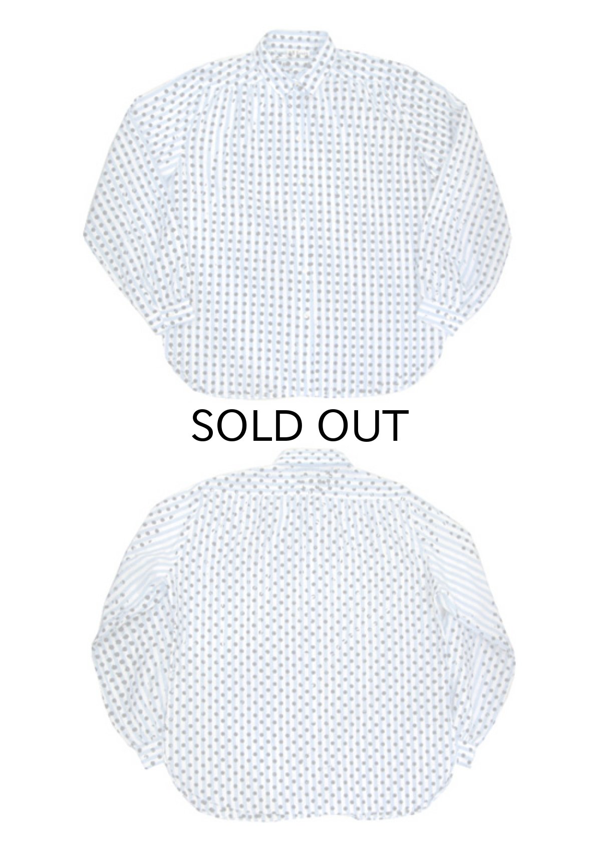 画像5: 1980's~ "All Hours" L/S Dot Shirts Sax / White / Black size M - L (表記 なし) (5)