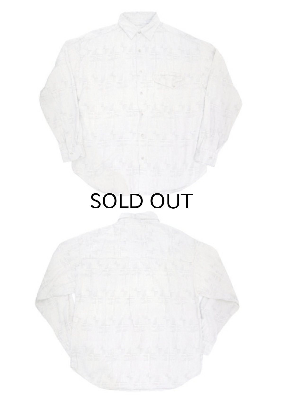 画像4: 1980's~ "ferruche" L/S Design Shirts　BEIGE　size L (表記 L) (4)