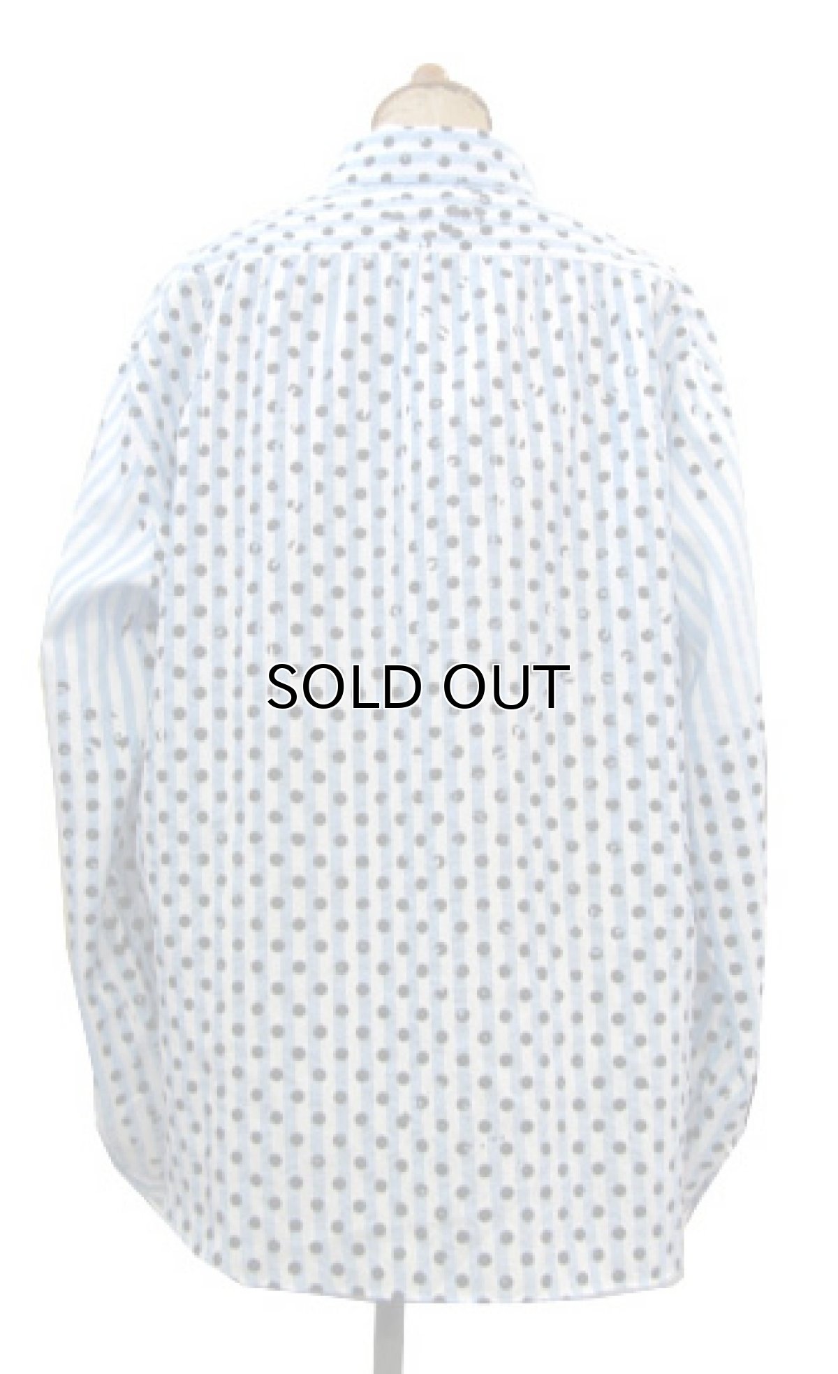 画像2: 1980's~ "All Hours" L/S Dot Shirts Sax / White / Black size M - L (表記 なし) (2)