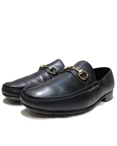 画像1: 1980's "GUCCI" Horse Bit Loafer made in Italy　BLACK　size 26cm ~ 26.5cm (表記 41 1/2) (1)