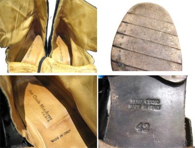 画像1: "Jean Claude Monderer" Side Zip Strap Boots　BLACK　size 42 ( 27cm ~ 27.5cm )