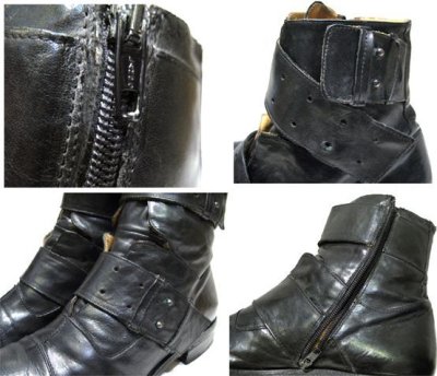 画像2: "Jean Claude Monderer" Side Zip Strap Boots　BLACK　size 42 ( 27cm ~ 27.5cm )