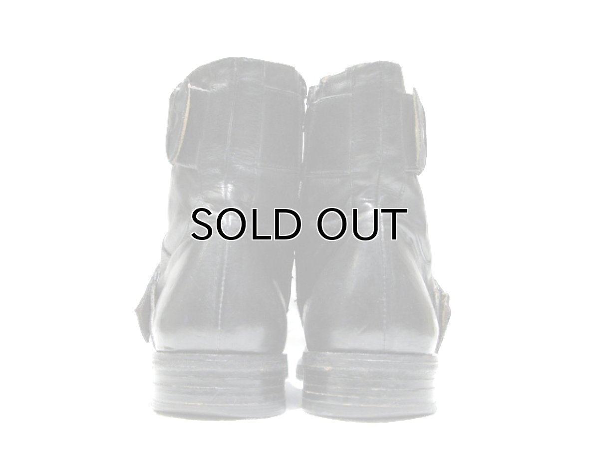 画像4: "Jean Claude Monderer" Side Zip Strap Boots BLACK size 42 ( 27cm ~ 27.5cm ) (4)