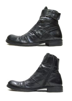 画像2: "Jean Claude Monderer" Side Zip Strap Boots　BLACK　size 42 ( 27cm ~ 27.5cm ) (2)