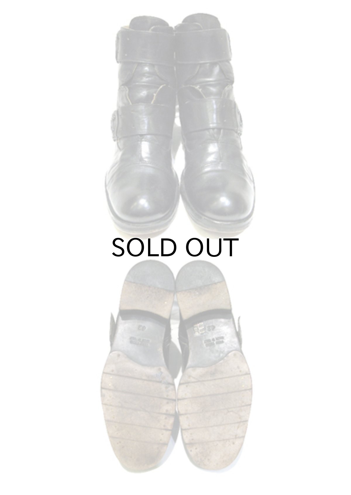 画像3: "Jean Claude Monderer" Side Zip Strap Boots BLACK size 42 ( 27cm ~ 27.5cm ) (3)