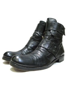 画像1: "Jean Claude Monderer" Side Zip Strap Boots　BLACK　size 42 ( 27cm ~ 27.5cm ) (1)
