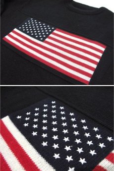 画像4: "US Flag" Crew Neck Sweater　BLACK　size L - XL (表記 なし) (4)
