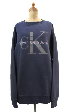 画像1: 1990's~ "Calvin Klein Jeans" Crew Neck Sweat　NAVY　size L (表記 XXL) (1)