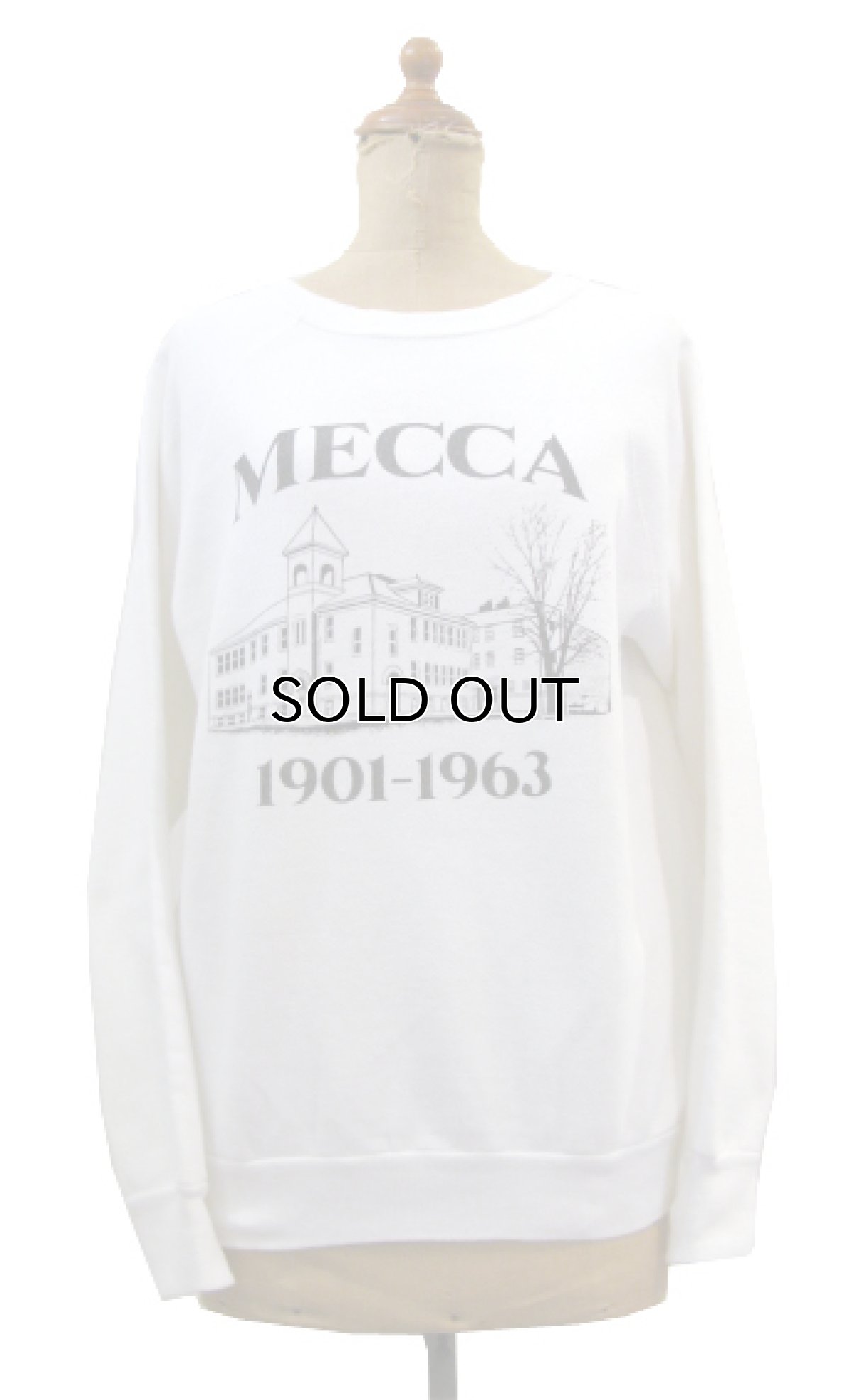 画像1: 1980's Tultex "MECCA" Print Sweat Shirts　WHITE　size S - M (表記 ) (1)