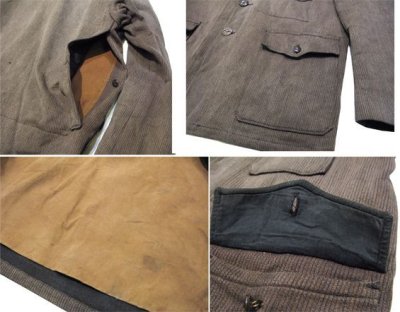 画像2: 1950's French Cotton Pique Hunting Jacket　BROWN　size M (表記なし)