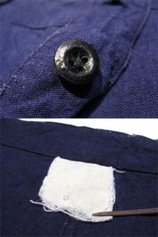 画像4: 1940's French Blue Linen Worker Trousers　size w 38 inch (表記 不明) (4)